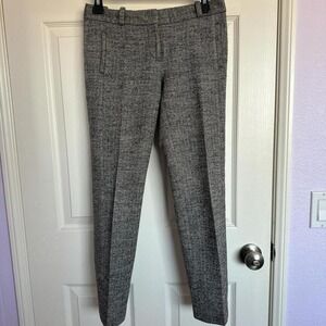 Ann Taylor Loft petites grey patterned trousers